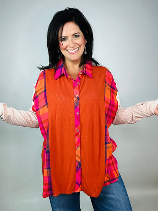Plaid Mix Thermal Knit