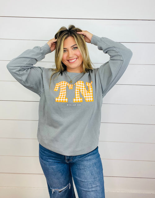 TN Gingham Sweatshirt