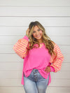 Pink Candy Stripes Top