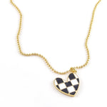 Checkered Heart Necklace