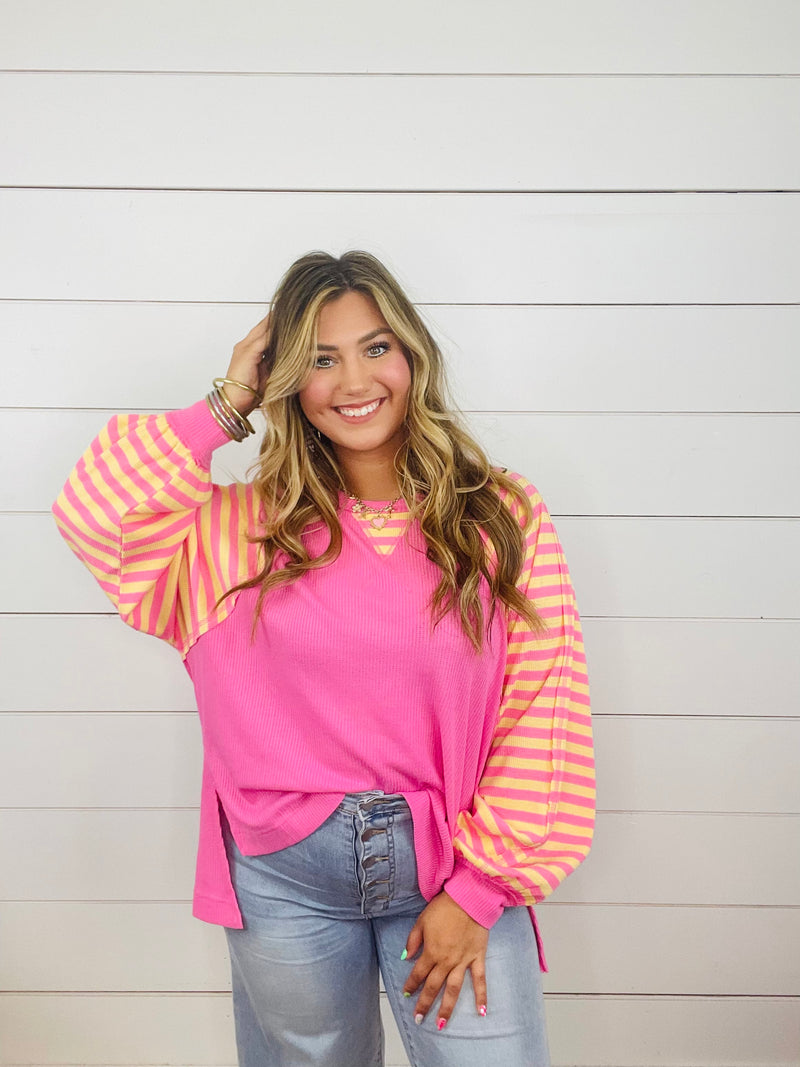 Pink Candy Stripes Top