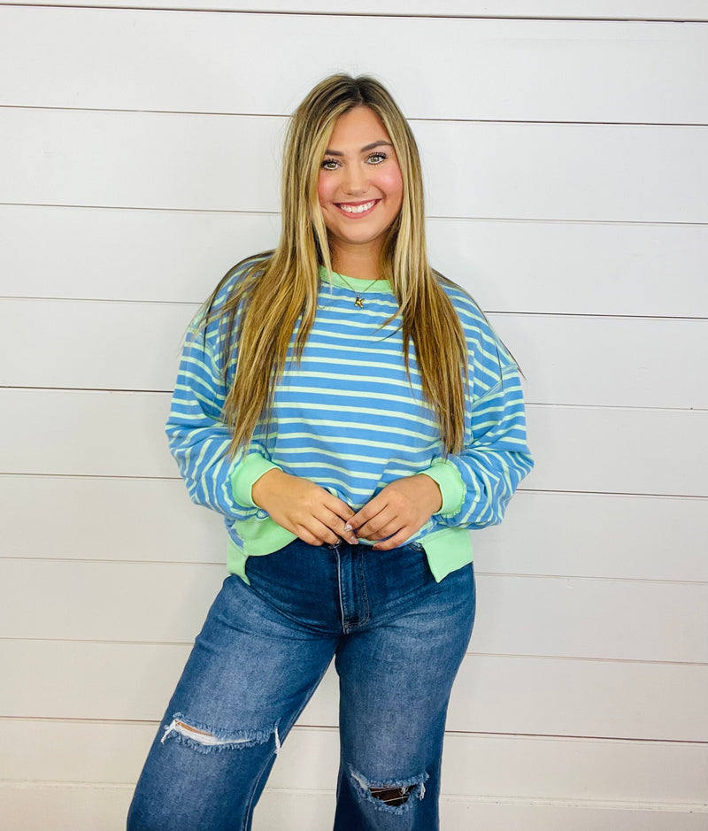 Atlantic Blue Striped Pullover