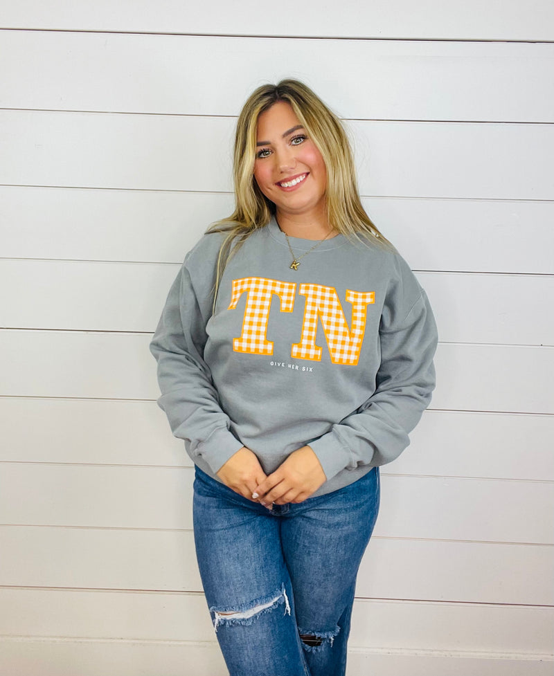 TN Gingham Sweatshirt