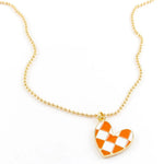 Checkered Heart Necklace