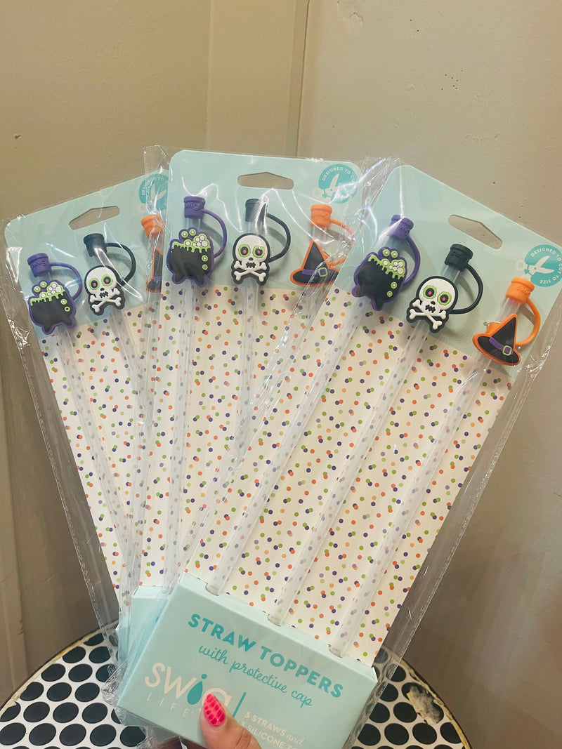 Halloween Witch Straw Topper Set