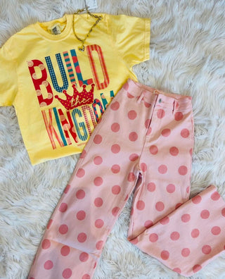 Blush Dot Denim-XL