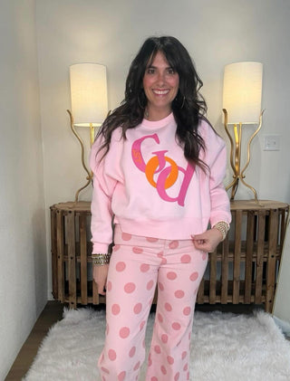 Blush Dot Denim-XL